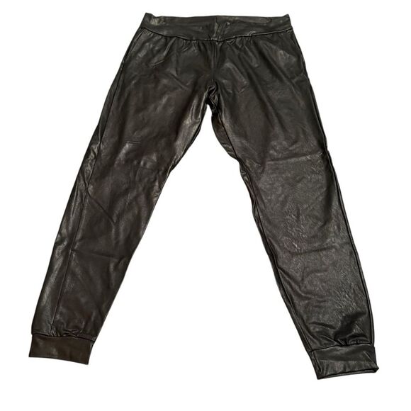 Commando Size XL Faux Leather Jogger Pants Black Closet Staple Baddie‎ Classic - Picture 2 of 14